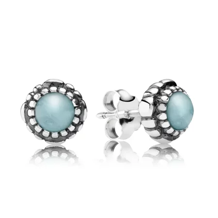 PANDORA March Birthstone Stud Earrings - 290543AQ PANDORA March Birthstone Stud Earrings - 290543AQ