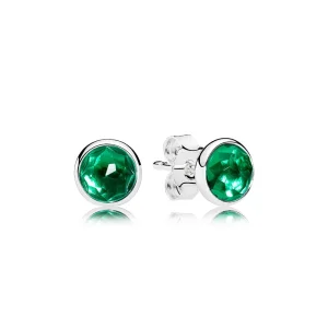 (image for) PANDORA May Droplets, Royal-Green Crystal Stud Earrings - 290738nrg