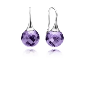PANDORA Morning dew drop earrings, purple cz - 290552ACZ PANDORA Morning dew drop earrings, purple cz - 290552ACZ