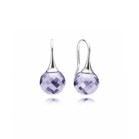 PANDORA Morning Dew, Lavender Cz Earrings - 290552LCZ