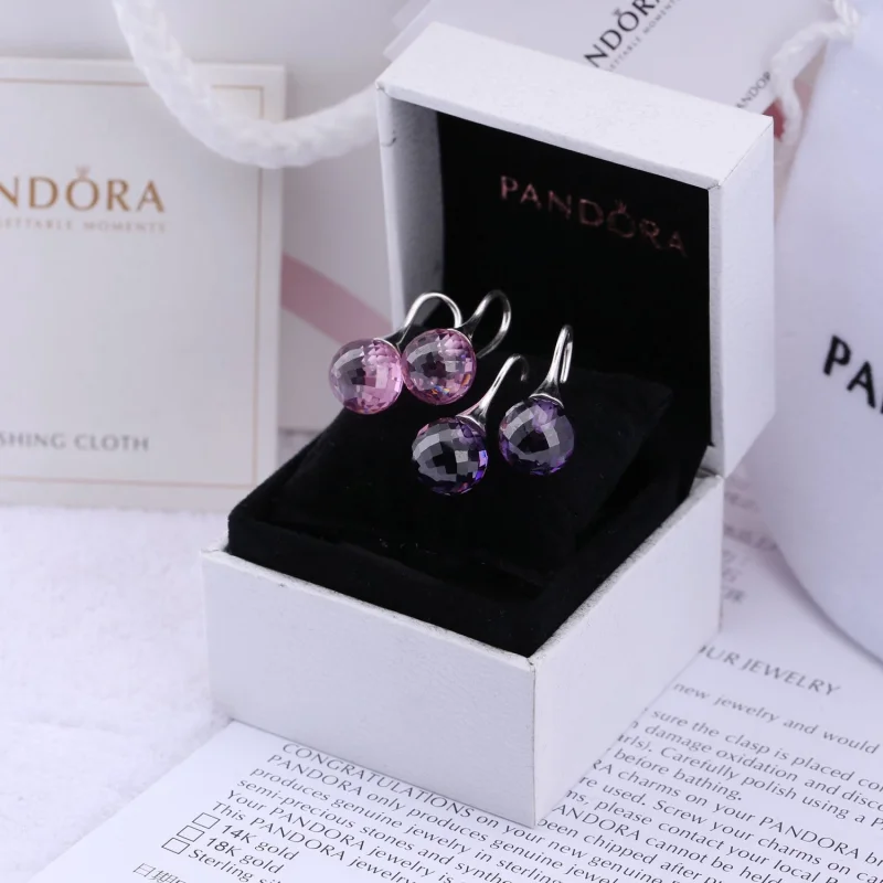 (image for) PANDORA Morning Dew, Pink Cz Earrings - 290552PCZ - View 2