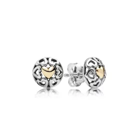 PANDORA Openwork Heart Stud Earrings - 290557