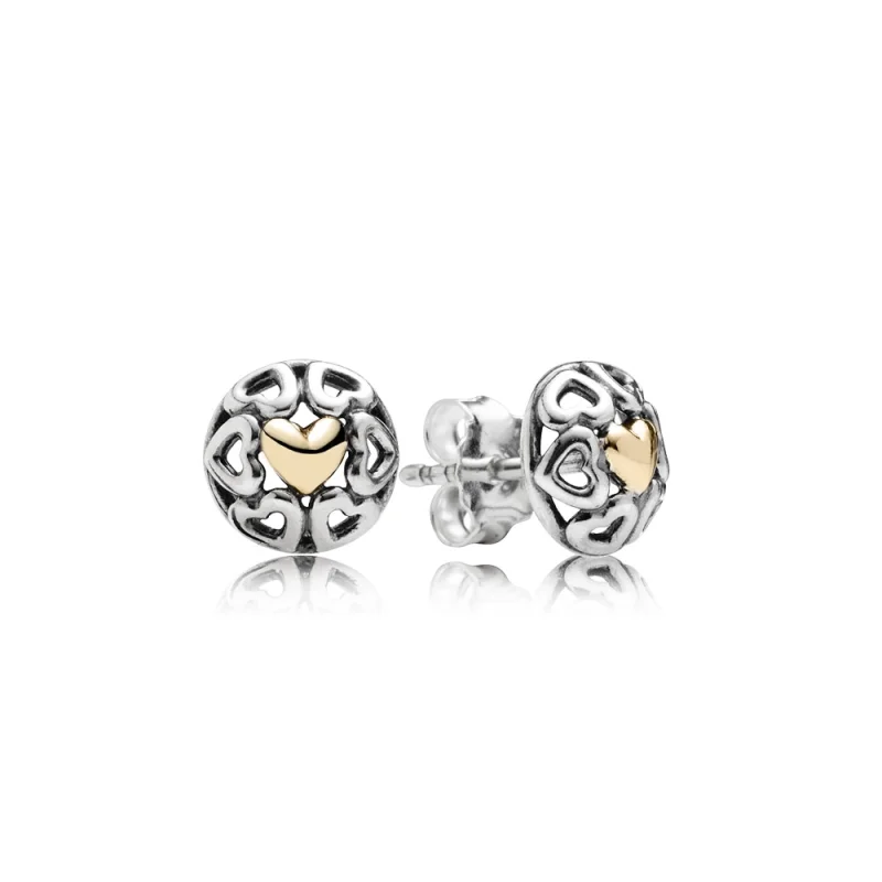 (image for) PANDORA Openwork Heart Stud Earrings - 290557 - Product Image