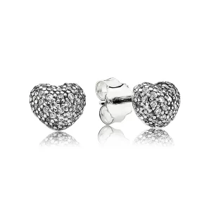 PANDORA Pavé Heart Stud Earrings - 290541CZ