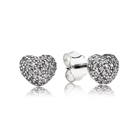 PANDORA Pavé Heart Stud Earrings - 290541CZ