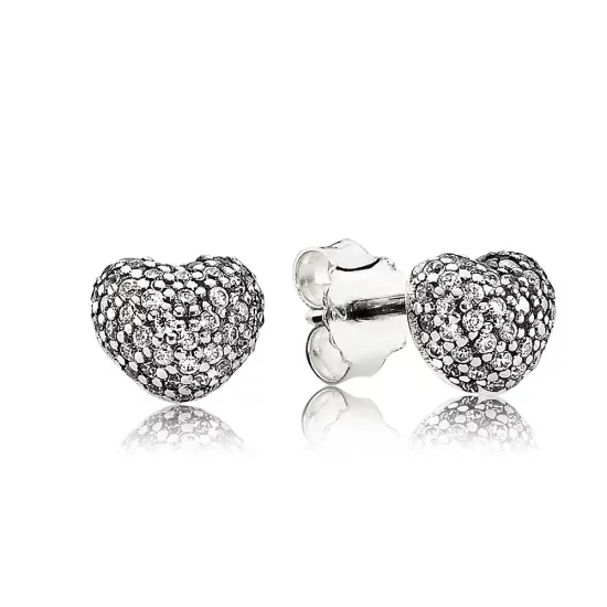 PANDORA Pavé Heart Stud Earrings - 290541CZ