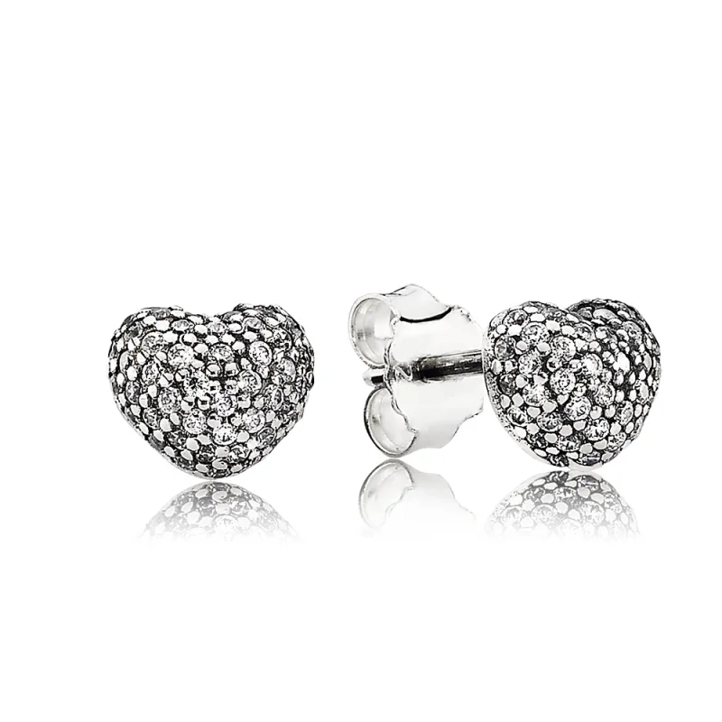 (image for) PANDORA Pavé Heart Stud Earrings - 290541CZ - Product Image