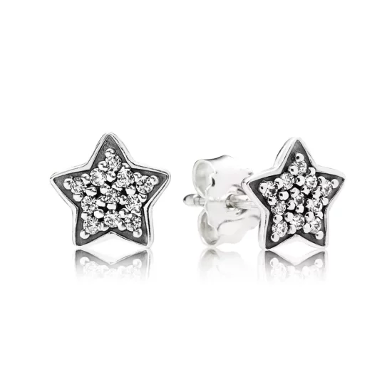 PANDORA Pavé Star Stud Silver Earrings - 290546CZ