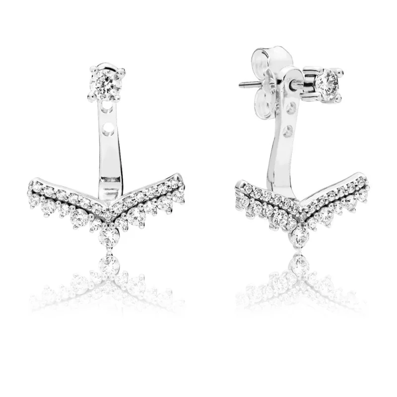 (image for) PANDORA Princess Wish Earrings, Clear CZ - 297739CZ - Product Image