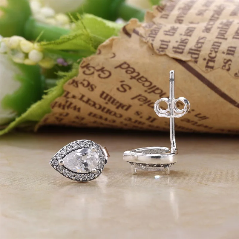 (image for) PANDORA Radiant Teardrops Clear CZ Stud Earrings - 296252CZ - View 3