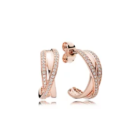 PANDORA Rose Intertwined Hoop Earrings - 280730CZ