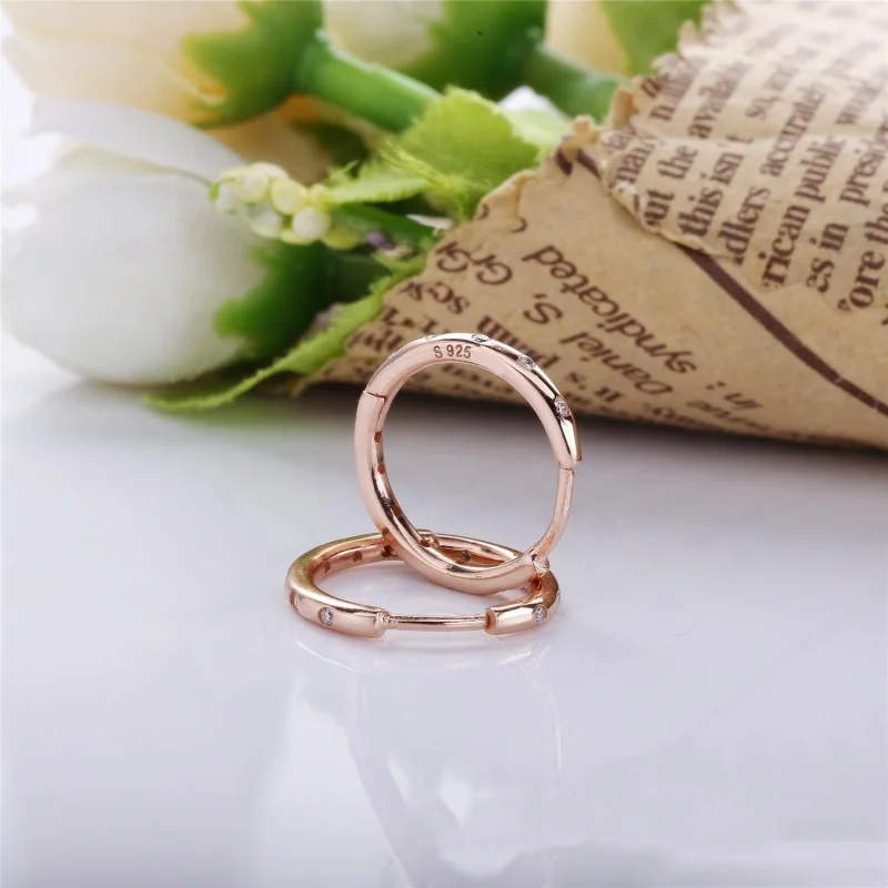 (image for) PANDORA Rose™ Clear CZ Droplets Hoop Earrings - 286244CZ - View 2