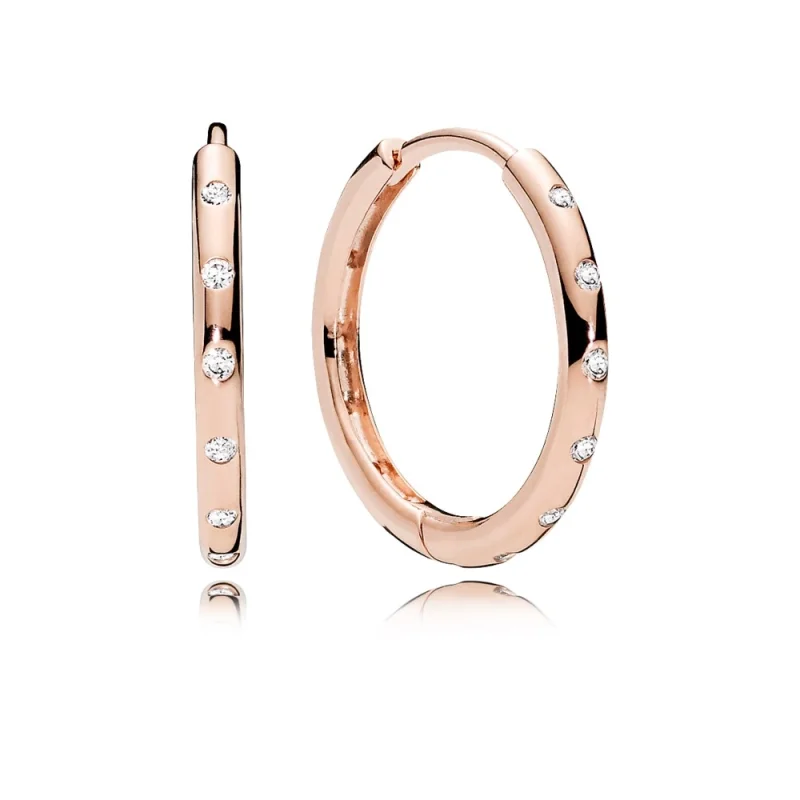 (image for) PANDORA Rose™ Clear CZ Droplets Hoop Earrings - 286244CZ - Product Image