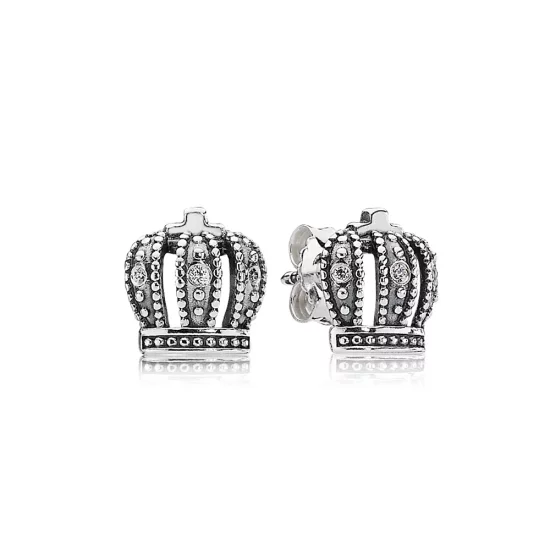 PANDORA Royal Crown, Clear Cz Stud Earrings - 290539CZ