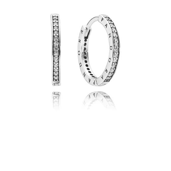 PANDORA Signature Hoop Earrings - 290558CZ