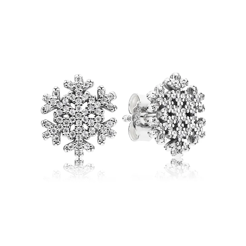 (image for) PANDORA Snowflake Stud Earrings - 290589CZ - Product Image