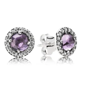 PANDORA Sparkling Amethyst Stud Earrings - 290548AM (image for) PANDORA Sparkling Amethyst Stud Earrings - 290548AM