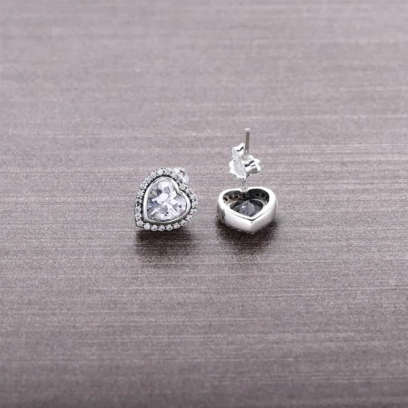 (image for) PANDORA Sparkling Hearts Stud Earrings - 290568CZ - View 3