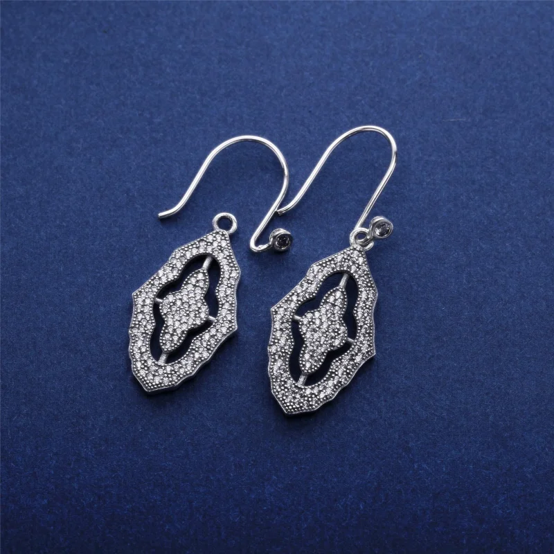 (image for) PANDORA Sparkling Lace Drop Earrings, Clear CZ - 290563CZ - View 2