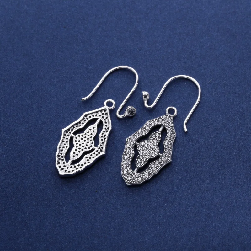 (image for) PANDORA Sparkling Lace Drop Earrings, Clear CZ - 290563CZ - View 3