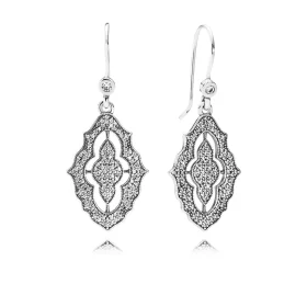 PANDORA Sparkling Lace Drop Earrings, Clear CZ - 290563CZ PANDORA Sparkling Lace Drop Earrings, Clear CZ - 290563CZ