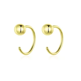 Pandora Style 18ct Gold Plated Ball Hoop Earrings - SCE782-B Pandora Style 18ct Gold Plated Ball Hoop Earrings - SCE782-B