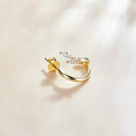 Pandora Style 18ct Gold Plated Diamond Hoop Earrings - SCE1080