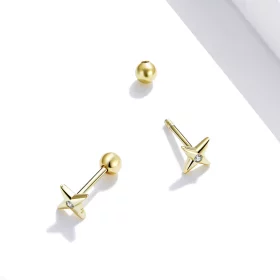 Pandora Style 18ct Gold Plated Golden Stars Stud Earrings - SCE1117 Pandora Style 18ct Gold Plated Golden Stars Stud Earrings - SCE1117
