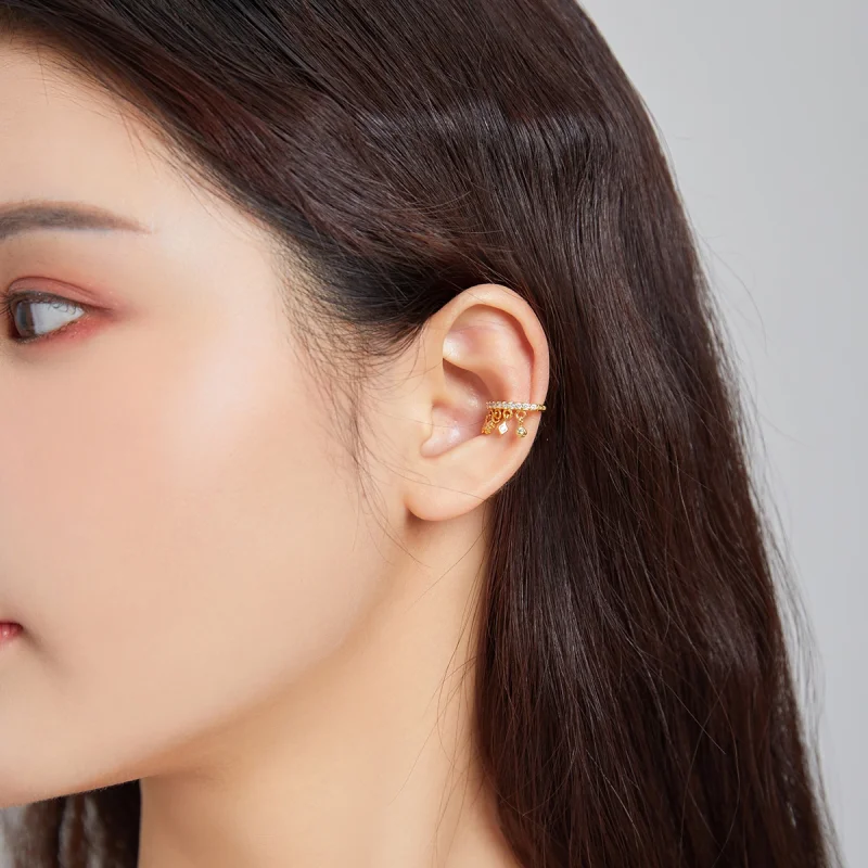 (image for) Pandora Style 18ct Gold Plated My Girl Ear clip - SCE1075 - View 6