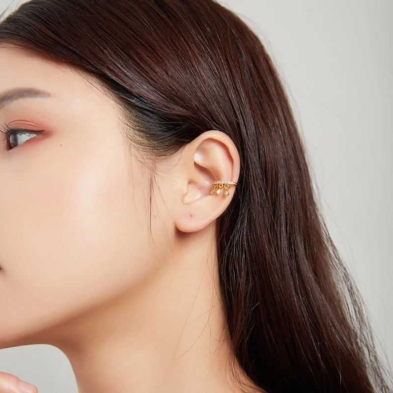 (image for) Pandora Style 18ct Gold Plated My Girl Ear clip - SCE1075 - View 7