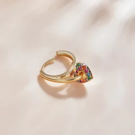 Pandora Style 18ct Gold Plated Mysterious Spain Love Hoop Earrings - SCE1149 Pandora Style 18ct Gold Plated Mysterious Spain Love Hoop Earrings - SCE1149