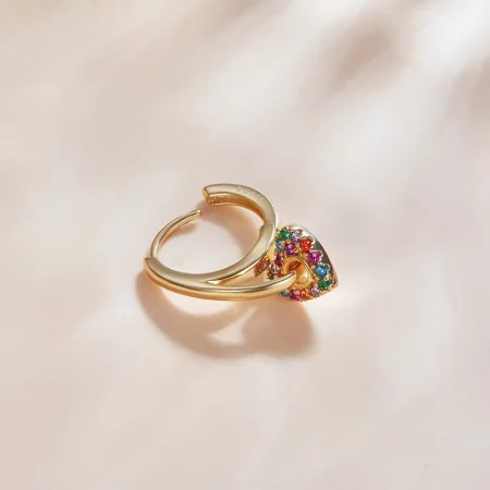 Pandora Style 18ct Gold Plated Mysterious Spain Love Hoop Earrings - SCE1149