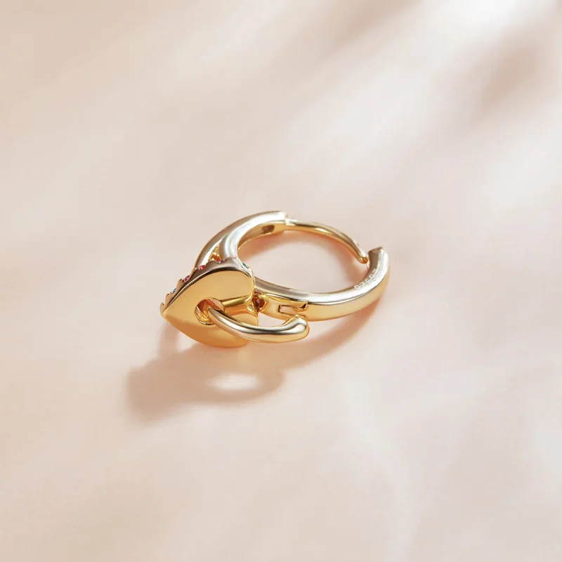 (image for) Pandora Style 18ct Gold Plated Mysterious Spain Love Hoop Earrings - SCE1149 - View 4