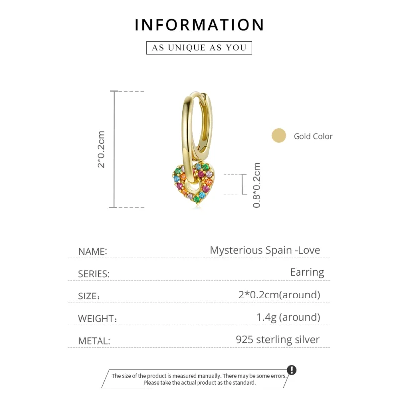 (image for) Pandora Style 18ct Gold Plated Mysterious Spain Love Hoop Earrings - SCE1149 - View 5