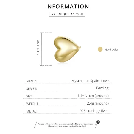 Pandora Style 18ct Gold Plated Mysterious Spain Love Stud Earrings - SCE1153