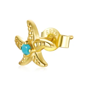 (image for) Pandora Style 18ct Gold Plated Mysterious Spain Starfish Stud Earrings - SCE1152