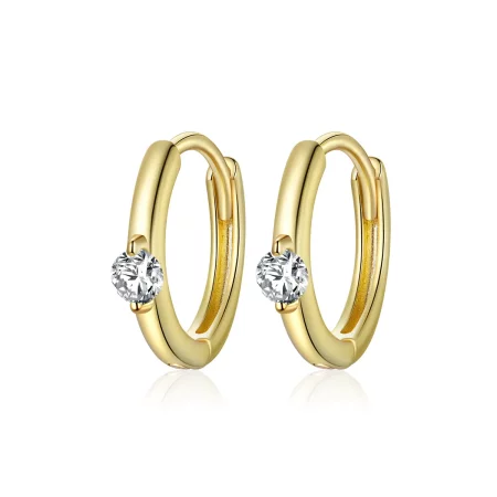 Pandora Style 18ct Gold Plated Shining Diamond Hoop Earrings - SCE1050-B Pandora Style 18ct Gold Plated Shining Diamond Hoop Earrings - SCE1050-B