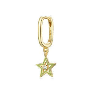 (image for) Pandora Style 18ct Gold Plated Shining Star Dangle Earrings - SCE1077-YE