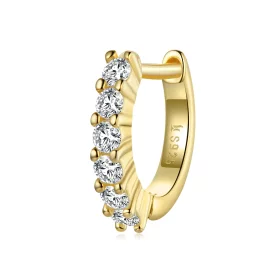 Pandora Style 18ct Gold Plated Shiny White Hoop Earrings - SCE1103 Pandora Style 18ct Gold Plated Shiny White Hoop Earrings - SCE1103