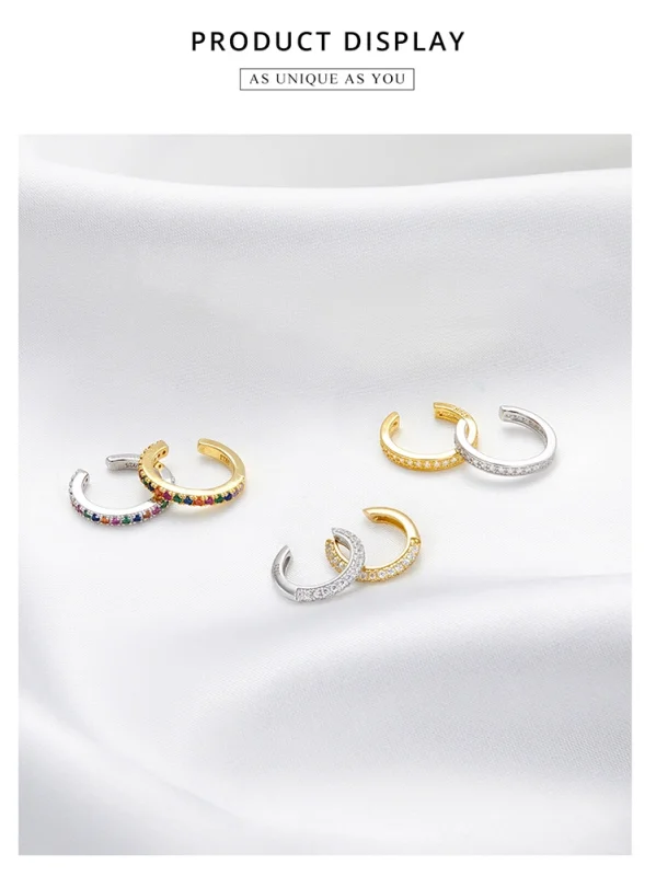 (image for) Pandora Style 18ct Gold Plated Simple Ear clip - SCE996-B - View 2