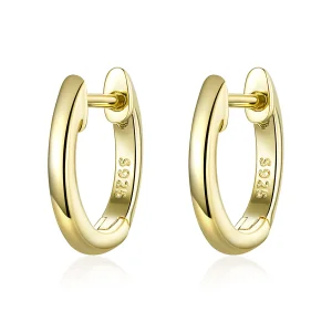 (image for) Pandora Style 18ct Gold Plated Simple Hoop Earrings - SCE808