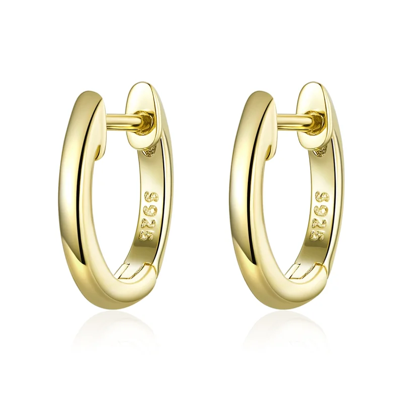 (image for) Pandora Style 18ct Gold Plated Simple Hoop Earrings - SCE808 - Product Image