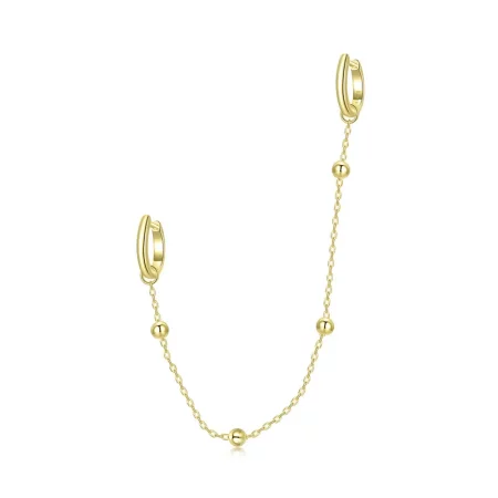 Pandora Style 18ct Gold Plated Single Dangle Earrings - SCE1095