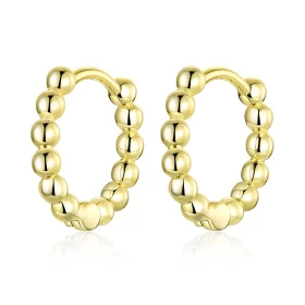 Pandora Style 18ct Gold Plated Small Ball Hoop Earrings - SCE807-B Pandora Style 18ct Gold Plated Small Ball Hoop Earrings - SCE807-B