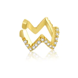 (image for) Pandora Style 18ct Gold Plated Wave Ear clip - SCE995-B