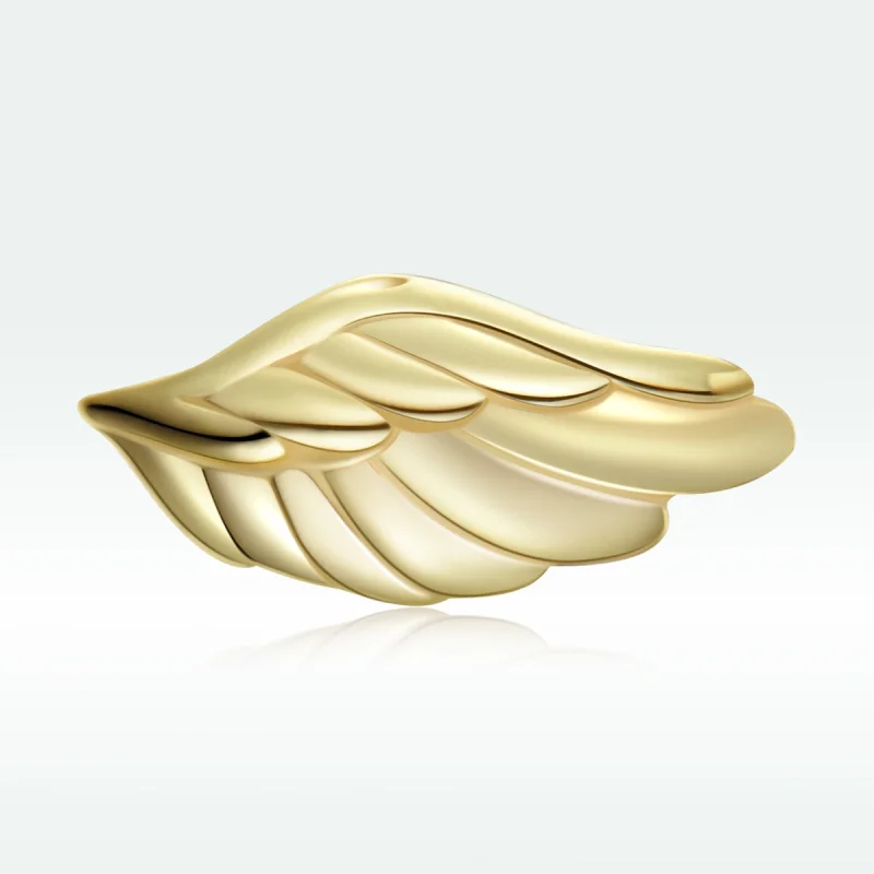 (image for) Pandora Style 18ct Gold Plated Wing Stud Earrings - SCE1092 - View 4