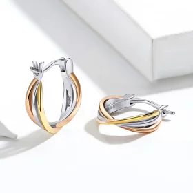 Pandora Style Bicolor Stud Earrings - SCE719 Pandora Style Bicolor Stud Earrings - SCE719