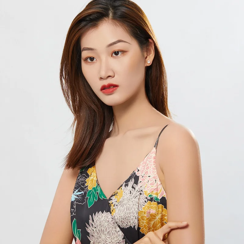 (image for) Pandora Style Gold-Plated Light Stud Earrings - SCE499-B - View 7