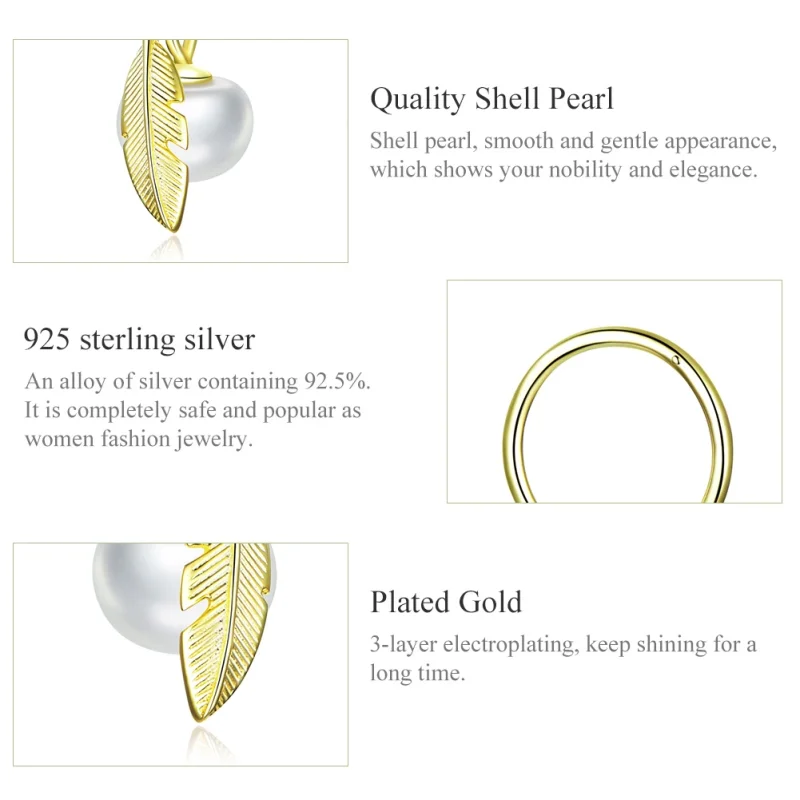 (image for) Pandora Style Gold-Plated Look Forward To Hanging Earrings - SCE671 - View 3