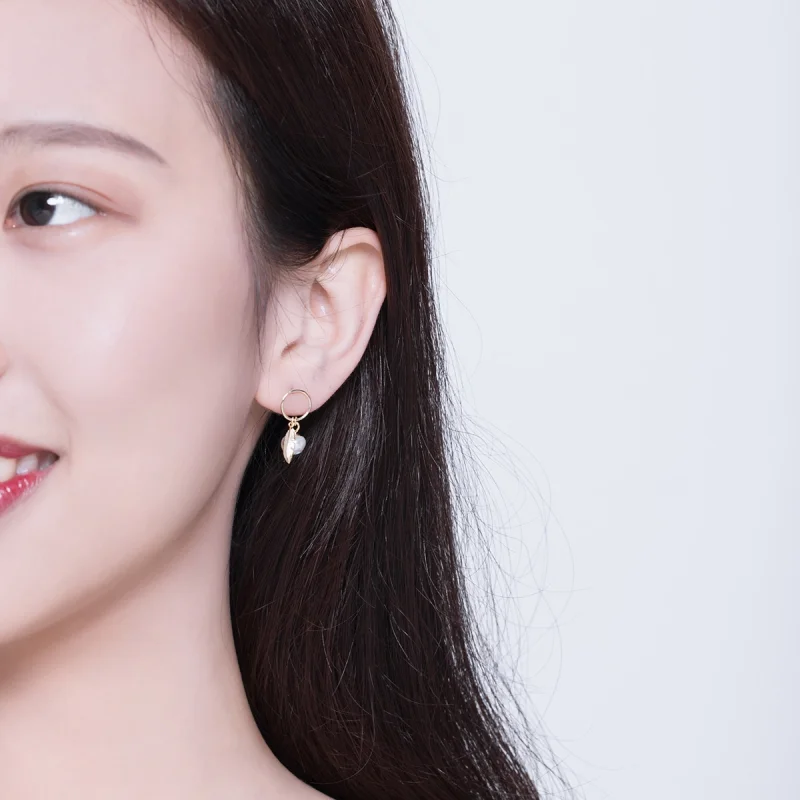 (image for) Pandora Style Gold-Plated Look Forward To Hanging Earrings - SCE671 - View 8